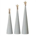 Juletræer snow cone grå 3 størrelser fra Lübech Living - Tinashjem